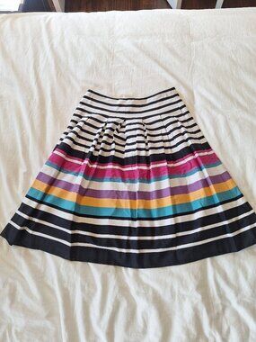 Multicoloured Striped A-line Skirt